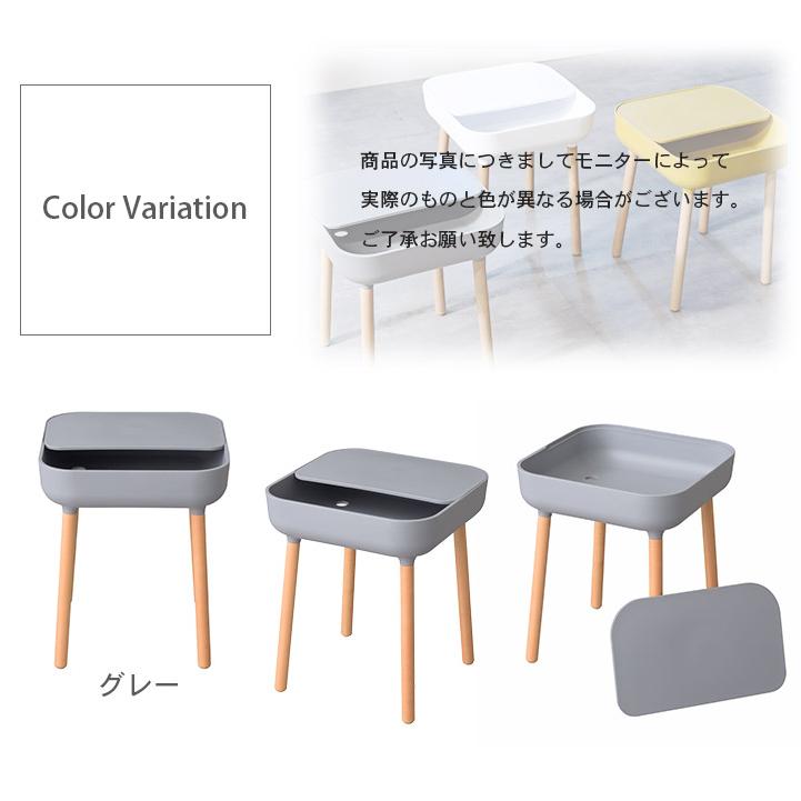 収納サイドテーブル RECT ケーブル穴付き 収納 サイドテーブル ミニ