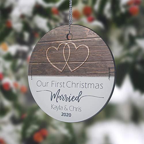 大きい割引 最初クリスマス結婚しpersonalized Starfire Printsガラスオーナメント ホームandクリスマスツリーデコレー 並行輸入 室内装飾 Populationmalawi Org