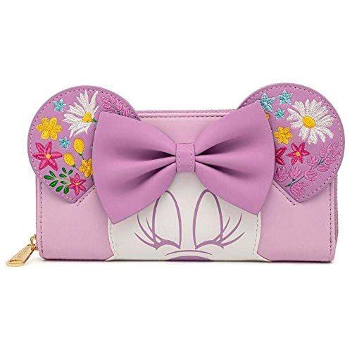 【税込】 Disney x Loungefly Minnie 並行輸入 並行輸入 Wallet Zip-Around Floral Mouse その他の部位用