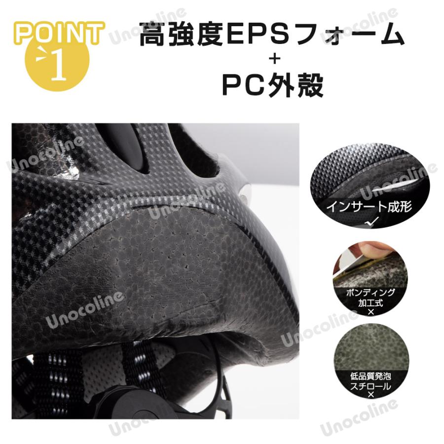 自転車用 ロードバイク ヘルメット 超軽量 流線型 高通気性 耐衝撃 安全 サイズ調整可能 サンバイザー付き 兼用 TK01｜unocoline｜08