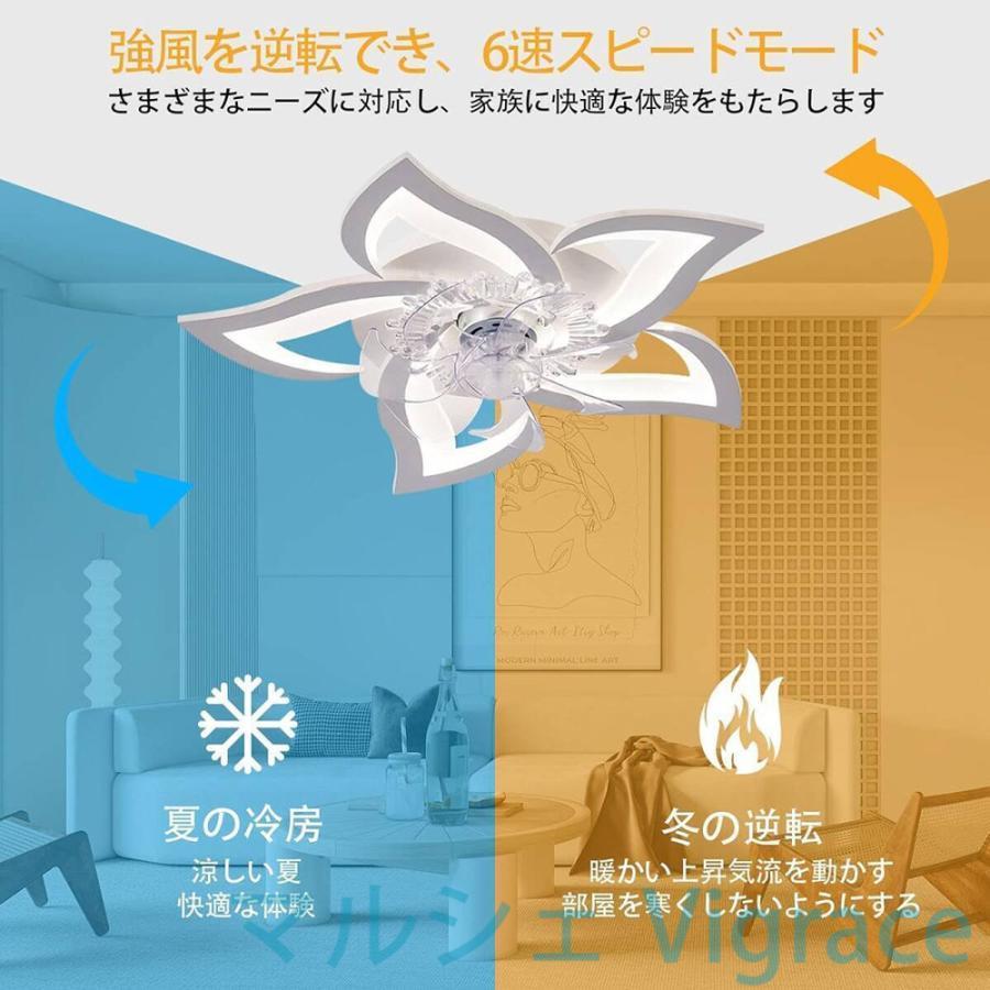シーリングファンライト led シーリングファン シーリングライト ファン付き 12畳 調光調色 風量調節 逆回転機能 天井照明 ブラック/ホワイト_4