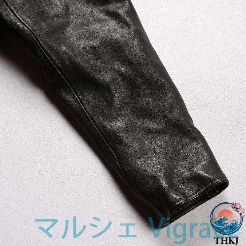 本革ジャケット メンズ 本革 羊革ジャケット ライダースジャケット 復古　ヴィンテージ 翻? 牛角ボタン 重洗処理全植物鞣しシープスキンの画像