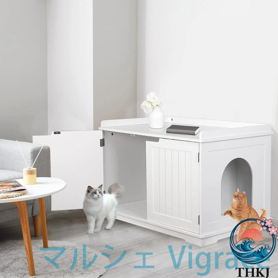 猫のベッドサイドキャビネット 猫砂ボックスカバー おしゃれ 猫のレスリングルーム 猫砂キャビネット 専用ベッドサイド 猫砂ハウス 収納キャビネット 無垢材 ペ_1