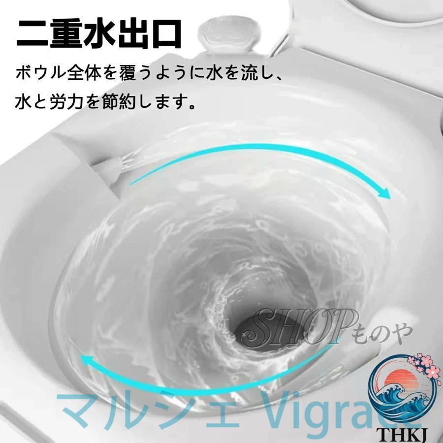 ポータブル水洗トイレ 簡易トイレ 20L 水洗タンク 24L 汚水タンク 介護用 非常用 災害用 防災 携帯トイレ シングル水出口 ベローズポンプ式 持ち運び簡単 使用_2