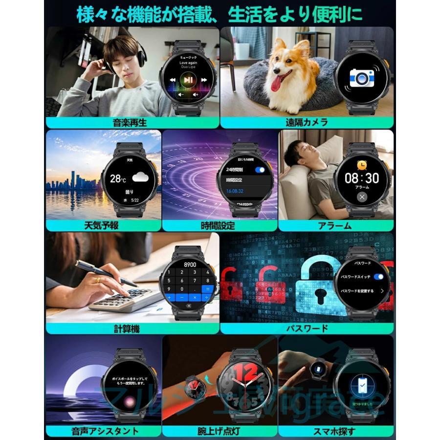 スマートウォッチ【2026究極新設計 1.85インチ超大画面 丸型 軍用規格 懐中電灯】腕時計 メンズ 老眼の人に最適 730超長持ちバッテリー iPhone アンドロイド対応の画像