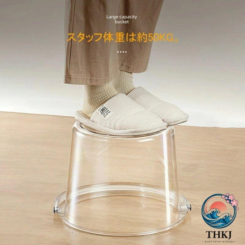 クリアバスチェア 洗面器セット 透明 アクリル風 お風呂 椅子 バスチェア 北欧 アクリル 高級感 洗面器 クリア THKJ