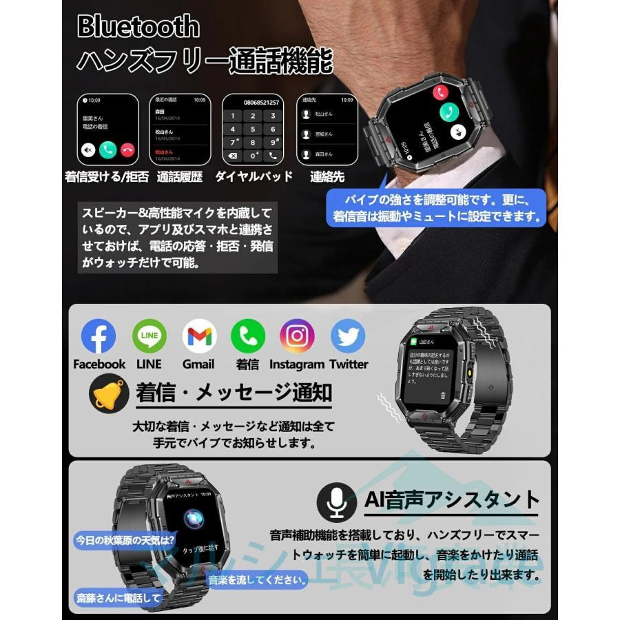 スマートウォッチ 2.1インチ超大画面【2026改良新型 腕の懐中電灯 軍用