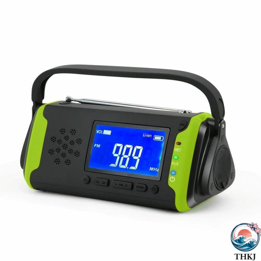 ラジオ 多機能防災ラジオ 4000mAh 防災グッズ LEDライト スマホ充電 THKJ ポータブルラジオ AM FMラジオ ワイドFM対応 イヤホンジャック SOS 使いやすい_3