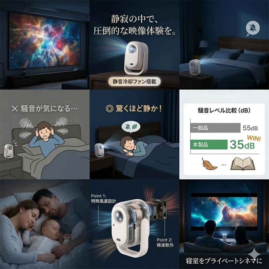 プロジェクター 家庭用 天井投影 オートフォーカス 自動台形補正