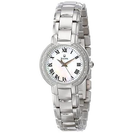 ブローバ Bulova Women's 96R159 Classic Stainless Steel Diamond-Accented Watch 送料無料