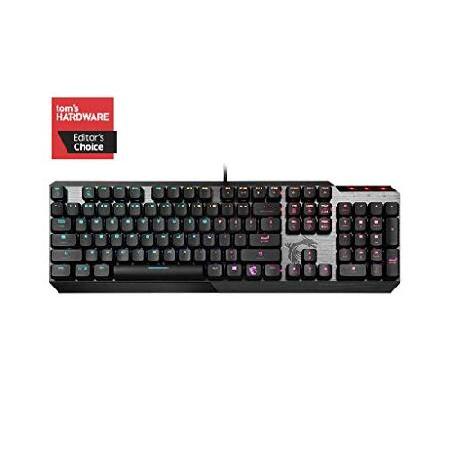 無料引換券が当たる MSI Gaming Gear Backlit RGB LED Kailh Low Profile Mechanical Switches Anti Ghosting 104 Keys Brushed Aluminum Gaming Keyboard (Vigor GK50 Low 送料無料