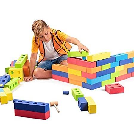グランドセール with Blocks Building Foam Playlearn Peg 送料無料 Stacking Multi-Colored – Connectors ブロック