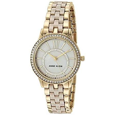 アンクライン Anne Klein Women's Japanese Quartz Dress Watch with Ceramic Strap, Beige, 1 送料無料