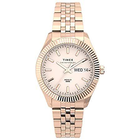 タイメックス Timex Women's Waterbury Legacy Boyfriend 36mm Quartz Dress Watch with Stain 送料無料