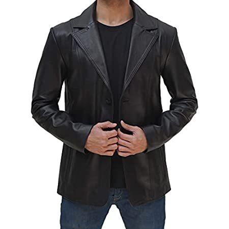 Blingsoul Leather Blazer for Men | [1114194] Surrey Black, L 送料無料