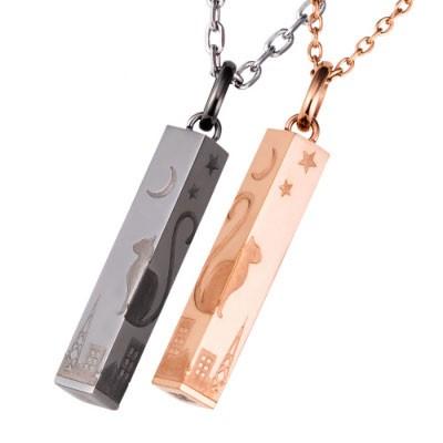 新しいコレクション ペアネックレス ペアアクセサリー サージカルステンレス316l メンズ レディース キャットムーンペアネックレス 保証書付 Www Thedailyspud Com