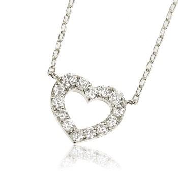 本日特価 恋愛の成就という意味を持つオープンハートネックレス ネックレス 0 3ctダイヤモンドオープンハートネックレス K18wg レディースアクセサリー レディースアクセサリー