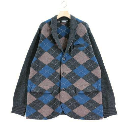 UNDERCOVER アンダーカバー 21AW CaインターシャアーガイルニットJKT 