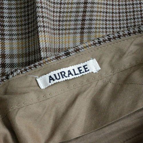 AURALEE オーラリー 19AW WOOL SERGE CHECK NARROW SLACKS ガンクラブ