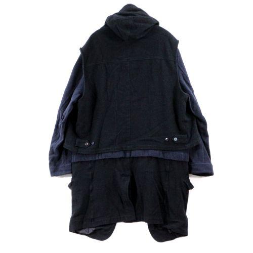 UNDERCOVER アンダーカバー 21AW 縮絨レイヤードブルゾンコート  3 ブラック ネイビー｜unstitch｜02