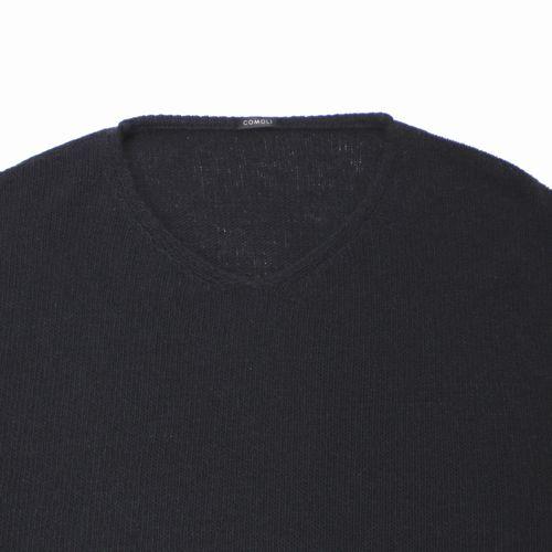 COMOLI コモリ 22AW カシミヤ Vネックニット 3 ネイビー : 147294 