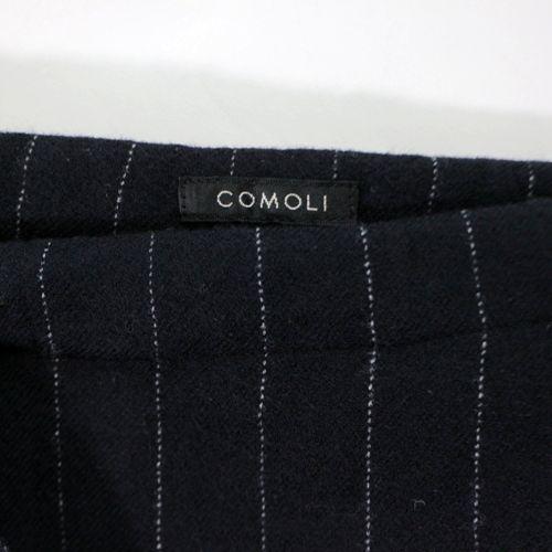COMOLI コモリ 20AW 強縮ウール テーパードパンツ 2 ネイビー