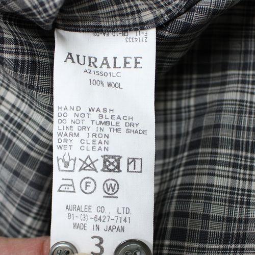AURALEE オーラリー 21SS WASHABLE SUPER LIGHT WOOL CHECK SHIRTS