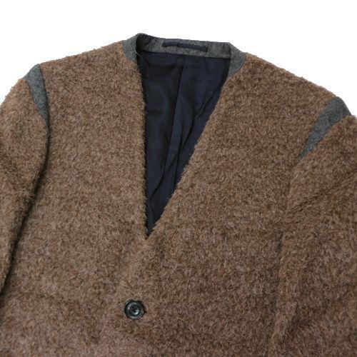 kolor カラー 15AW ノーカラー アルパカ ウール シャギーコート 1