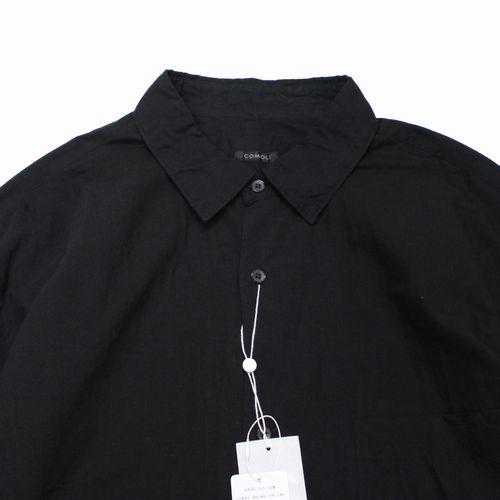 COMOLI コモリ 24AW KHADIコットンWレイヤー コモリシャツ 2 ブラック