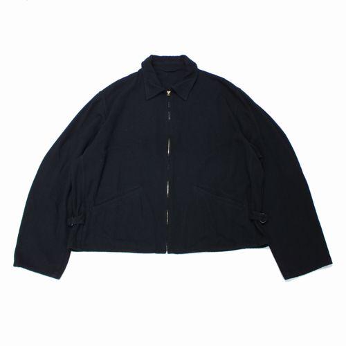 comoli 25ss シルクネップ ジップ ショートジャケット 2 黒 COMOLI (コモリ) シルクネップ ジップショートジャケット