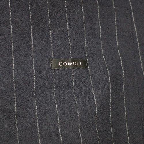 COMOLI コモリ 23SS ウールストライプジャケット 3 ネイビー