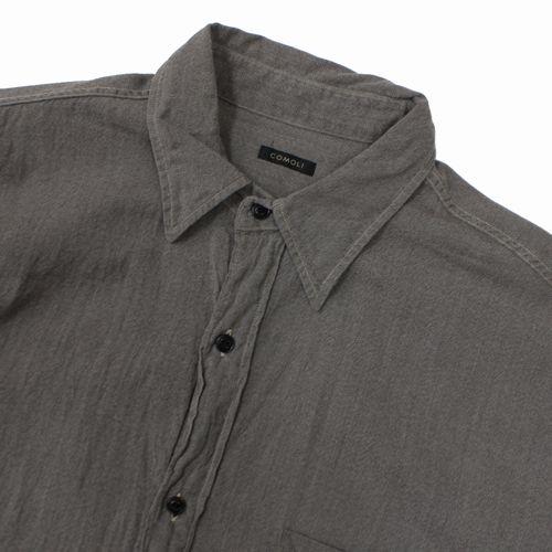 COMOLI コモリ 24SS ヨリモク ワークシャツ 3 グレー : unstitch Yahoo