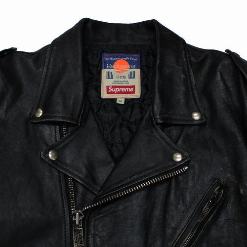 Supreme × Blackmeans 23AW Painted Leather Motorcycle Jacket