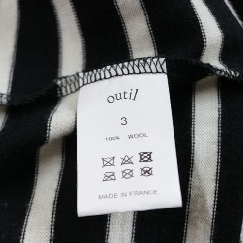 OUTIL ウティ TRICOT AAST WOOL バスクシャツ ニット 3 ブラック
