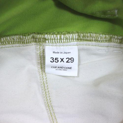 CUP AND CONE カップアンドコーン CC Baggy Cotton Drill Jeans - Lime