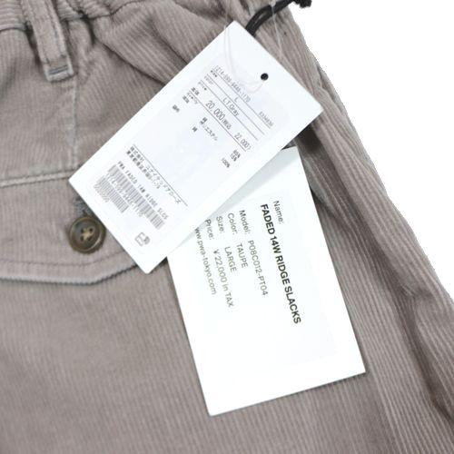 PWA プア 24AW FADED 14W RIDGE SLACKS コーデュロイパンツ L グレー