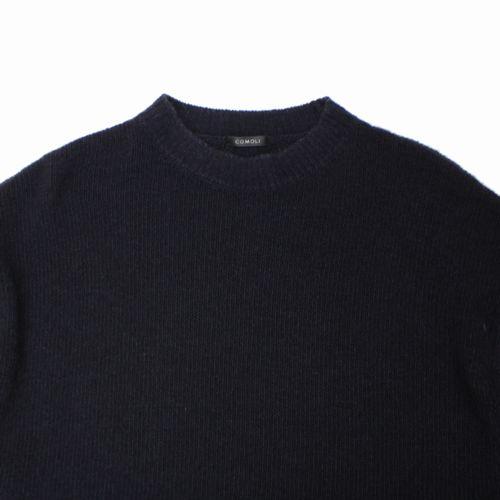 COMOLI コモリ 23AW カシミヤ製品染クルーネックニット 1 ネイビー