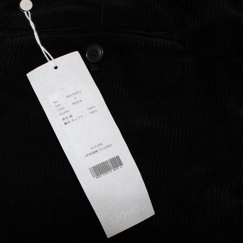 【新品】 24AW COMOLI コーデュロイパイプドステムパンツ 2 ブラック COMOLI コモリ 24AW コーデュロイ パイプドステムパンツ 2 ブラック