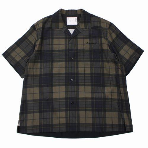 Sacai サカイ 25SS Plaid Print Shirt 半袖チェックシャツ 3 カーキ