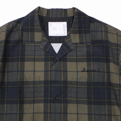 Sacai サカイ 25SS Plaid Print Shirt 半袖チェックシャツ 3 カーキ
