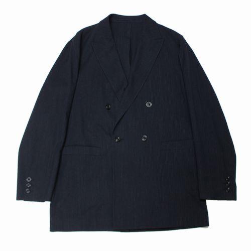 ULTERIOR アルテリア 25SS SILK WOOL STRIPED OX DB JKT シルク ウール