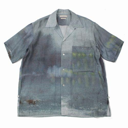 YOKE 25SS OPEN COLLAR SHIRT ブルー 1size YOKE ヨーク 25SS LANDSCAPE PRINTED OPEN COLLAR SHIRT 半袖 オープン