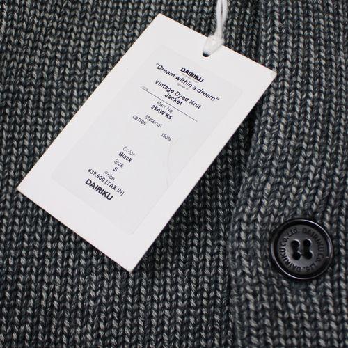 トップス DAIRIKU 25aw Vintage Dyed Knit Jacket DAIRIKU - 【25AW】ヴィンテージ ダイ ニット ジャケット / VINTAGE
