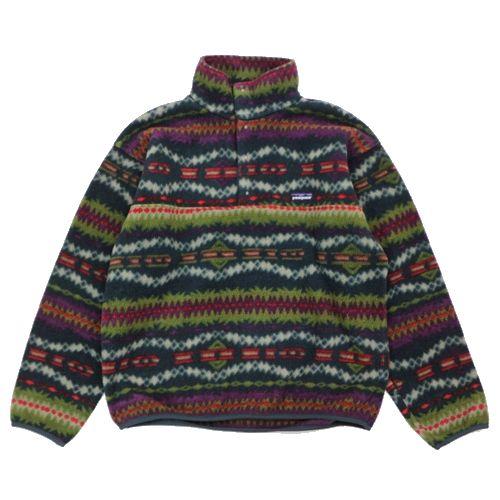 企業ロゴ入り 90’s パタゴニア シンチラプルオーバー 色ラベンダー サイズL 90's 雪無しタグ パタゴニア シンチラスナップTプルオーバー フォグ
