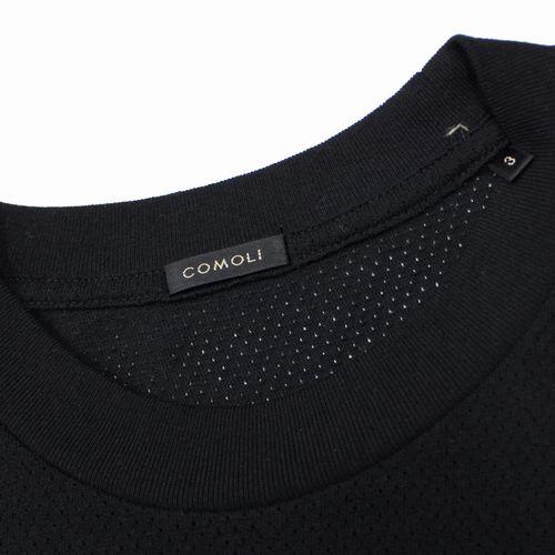 COMOLI コモリ 26SS コットンメッシュ 半袖Tシャツ 3 ブラック