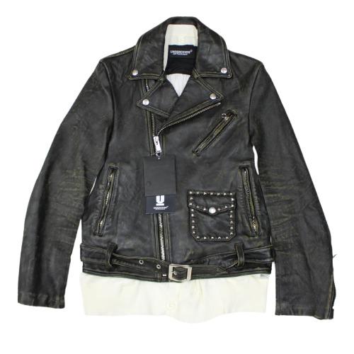 □専用□UNDERCOVER ドッキング ライダース カーディガン ラムレザー