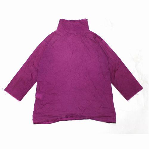 極美品 イッセイミヤケ プリーツ トップス 幾何学模様 ハイネック ブルー系