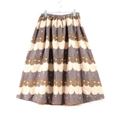 ぶどうジャガードスカート プープレ　茶 ぶどうジャガードスカート プープレ茶