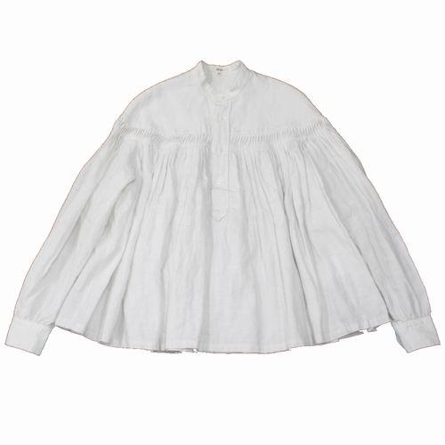 Scye サイ リネン高密度タックロングスリーブブラウス 36 グレー 