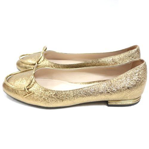 TOD'S トッズ フラット パンプス 36.5 ゴールド : unstitch
